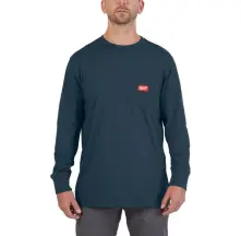 Футболка MILWAUKEE, WTLSBLU-XXL з кишенею та довгим рукавом, синя, (розмір XXL) в магазині TVOE