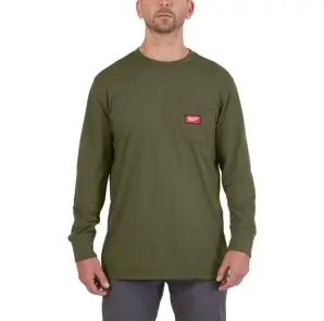 Футболка MILWAUKEE, WTLSGN-XL з кишенею та довгим рукавом, зелена, (розмір XL) №1