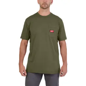 Футболка MILWAUKEE, WTSSGN-XL з кишенею та коротким рукавом, зелена, (розмір XL) №2