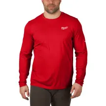 Футболка MILWAUKEE, WWLSRD-XL дихаюча з довгим рукавом, червона, (розмір XL)