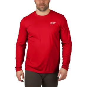 Футболка MILWAUKEE, WWLSRD-XL дихаюча з довгим рукавом, червона, (розмір XL) №1