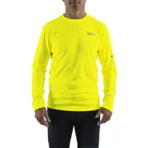 Футболка MILWAUKEE, WWLSYL-M дихаюча з довгим рукавом, жовта Hi-Vis, (розмір M) в магазині TVOE