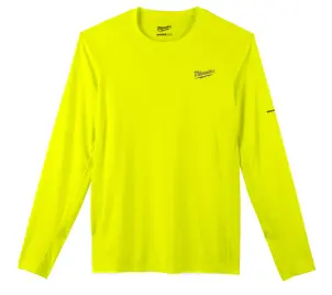 Футболка MILWAUKEE, WWLSYL-XL дихаюча з довгим рукавом, жовта Hi-Vis, (розмір XL) №2