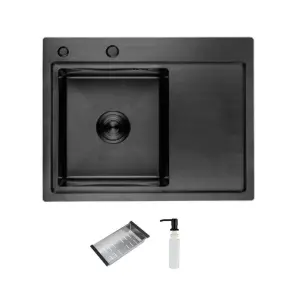 Кухонная мойка ITAL HD6350L, 630x500мм, нержавеющая сталь, левая, черный №1