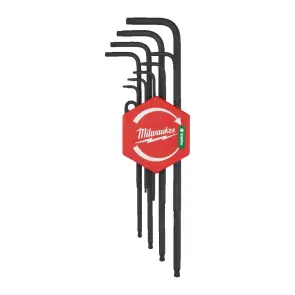 Набір ключів Г-образних TORX MILWAUKEE, (T8/T9/ T10/T15/ T20/T25/T27/ T30/T40) (9шт) пластиковий холдер №1