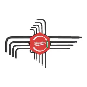Набір ключів Г-образних TORX MILWAUKEE, (T8/T9/ T10/T15/ T20/T25/T27/ T30/T40) (9шт) пластиковий холдер №2