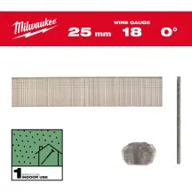 Гвозди оцинкованные покрытые смолой с Т-образной головкой MILWAUKEE, 18G/0 градусов/25мм, (5000шт) в магазине TVOE