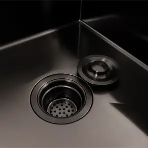 Кухонна мийка CM 65*50 L чорна PVD VALESO Handmade (круглий сифон 3,0/0,8) №2