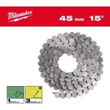 Цвяхи гарячеоцинковані з круглою головкою в котушці MILWAUKEE, 3,05х10,5мм/15 градусів/45мм, (1440шт)