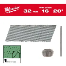 Цвяхи оцинковані з Т-образною головкою MILWAUKEE, 16G/20 градусів/32мм, (2000шт) купити