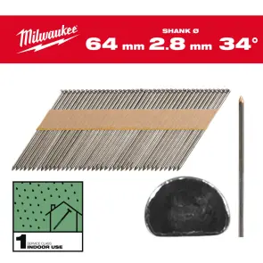 Цвяхи з D-образною головкою MILWAUKEE, 2,8/34 градуси/50мм (2200шт) №1