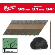 Цвяхи з кільцевою накаткою та D-образною головкою MILWAUKEE, 3,1/34 градуси/50мм (2200шт) купити в Україні