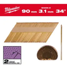 Гвозди оцинкованные с D-образной головкой MILWAUKEE, 3,1/34 градуса/50мм (2200шт) купить в Украине