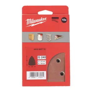 Папір шліфувальний дельтавидний MILWAUKEE, 100х147мм HL, зерно 240 (10шт) №1