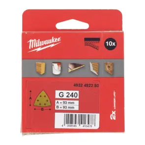 Папір шліфувальний HP MILWAUKEE, 93х93х93мм HL, зерно 240, (10шт) №1