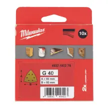 Бумага шлифовальная HP MILWAUKEE, 93х93х93мм HL, зерно 40, (10шт) купить в Украине