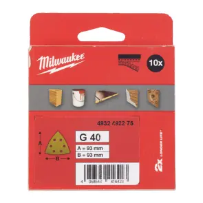 Папір шліфувальний HP MILWAUKEE, 93х93х93мм HL, зерно 40, (10шт) №1