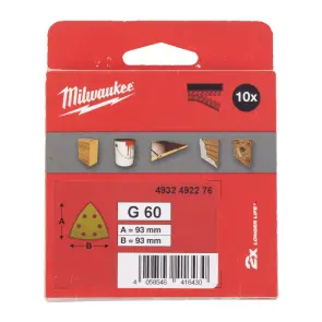 Папір шліфувальний HP MILWAUKEE, 93х93х93мм HL, зерно 60, (10шт) №1