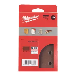 Папір шліфувальний MILWAUKEE, 80x133мм HL, зерно 180, (10шт) №1