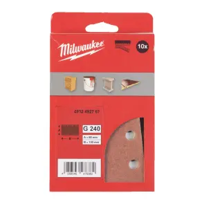 Папір шліфувальний MILWAUKEE, 80x133мм HL, зерно 240, (10шт) №1