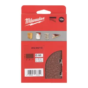 Папір шліфувальний MILWAUKEE, 80x133мм HL, зерно 60, (10шт) №1