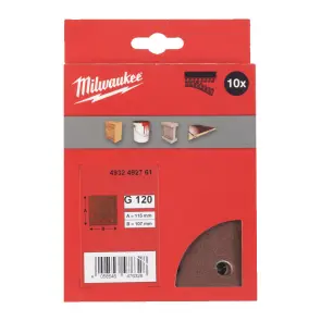 Папір шліфувальний MILWAUKEE, 115x107мм HL, зерно 120, (10шт) №1
