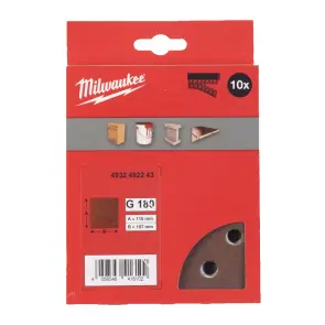 Папір шліфувальний MILWAUKEE, 115x107мм HL, зерно 180, (10шт) №1