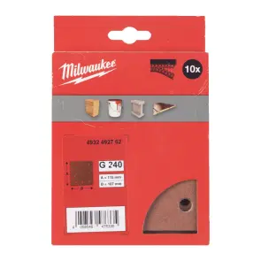 Папір шліфувальний MILWAUKEE, 115x107мм HL, зерно 240, (10шт) №1