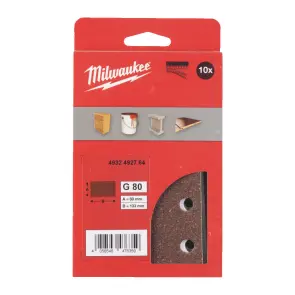 Папір шліфувальний MILWAUKEE, 80x133мм HL, зерно 80, (10шт) №1