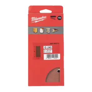 Папір шліфувальний MILWAUKEE, 93x185мм HL, зерно 240, (10шт) №1