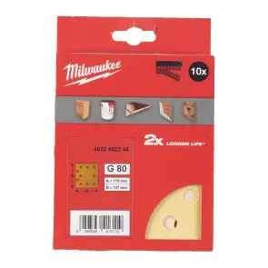 Папір шліфувальний HP MILWAUKEE, 115х107мм HL, зерно 80, (10шт) №1