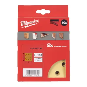 Папір шліфувальний HP MILWAUKEE, 115х107мм HL, зерно 180, (10шт) №1