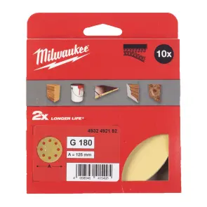 Папір шліфувальний HP MILWAUKEE діаметр 125/8 HL, зерно 180, (10шт) №1