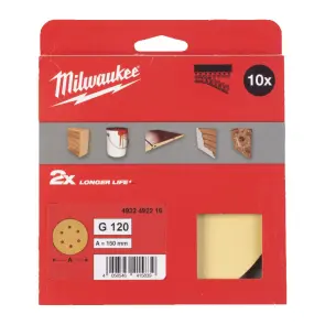 Папір шліфувальний HP MILWAUKEE діаметр 150мм/6 HL, зерно 120, (10шт) №1