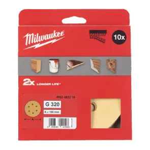 Папір шліфувальний HP MILWAUKEE діаметр 150мм/6 HL, зерно 320, (10шт) №1