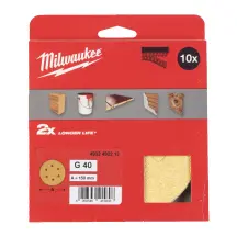 Папір шліфувальний HP MILWAUKEE діаметр 150мм/6 HL, зерно 40, (10шт)