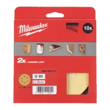 Папір шліфувальний HP MILWAUKEE діаметр 150мм/6 HL, зерно 80, (10шт)