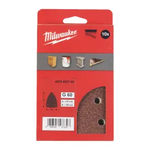 Папір шліфувальний дельтавидний MILWAUKEE, 100х147мм HL, зерно 60 (10шт) №1