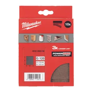 Сітка шліфувальна PG Mesh HL MILWAUKEE, 115х107мм, зерно 120, (10шт) №1