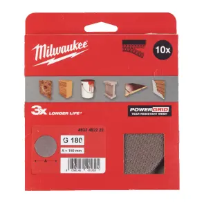 Сітка шліфувальна PG Mesh HL MILWAUKEE, діаметр 150мм, зерно 180, (10шт) №1