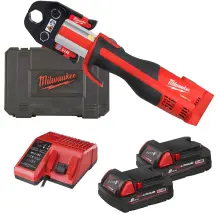Обтискач гідравлійчний акумуляторний для труб MILWAUKEE, M18 BLHPT-202C (зарядний пристрій M12-18 C, 2 акумулятори М18 В2 2Аг, к