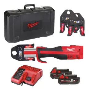 Обтискач гідравлічний акумуляторний для труб MILWAUKEE, M18 BLHPT-202C TH-SET (зарядний пристрій М12-18 С, 2 акумулятори М18 В2 №4