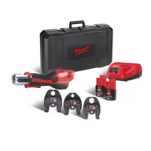 Обтискач гідравлічний акумуляторний для труб MILWAUKEE, M12 HPT-202C M-SET (зарядний пристрій С12 С, 2 аккумулятори М12 В2 2Аг, №2