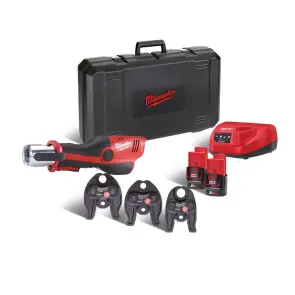 Обтискач гідравлічний акумуляторний для труб MILWAUKEE, M12 HPT-202C TH-SET (зарядний пристрій С12 С, 2 акумулятори М12 В2 2Аг, №8