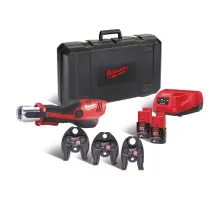 Обтискач гідравлічний акумуляторний для труб MILWAUKEE M12 HPT-202C U-SET (зарядний пристрій С12 С, 2 акумулятори М12 В2 2Аг, ак
