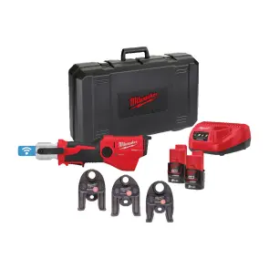 Обтискач гідравлічний акумуляторний для труб MILWAUKEE, M12 ONEHPT-202C TH-SET (зарядний пристрій С12 С, 2 акумулятори М12 В2 2А №1
