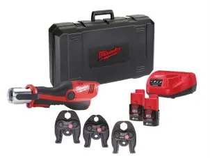 Обтискач гідравлічний акумуляторний для труб MILWAUKEE, M12 HPT-202C Geberit Mapress Set (зарядний пристрій С12 С, 2 акумулятори №1