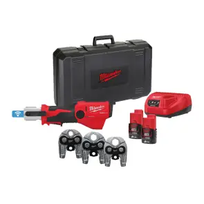 Обтискач гідравлічний акумуляторний для труб MILWAUKEE, M12 ONEHPT-202C MAPRESS SET (зарядний пристрій С12 С, 2 акумулятори М12 №1