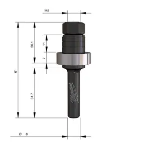Оправлення фрези дискової пазової ТСТ C3 MILWAUKEE, 61мм, S8 №2