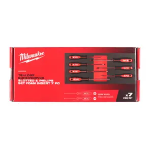 Ложемент с отвертками MILWAUKEE с трехгранной рукояткой, SL+PH (7шт) (45х175,8х417мм) для тележек №3